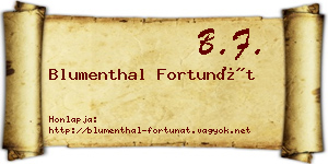 Blumenthal Fortunát névjegykártya
